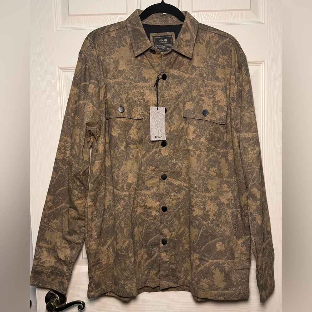 Nomad Craft & Flow NEW Lined Flannel Camo Button Up Long Sleeve Camouflage